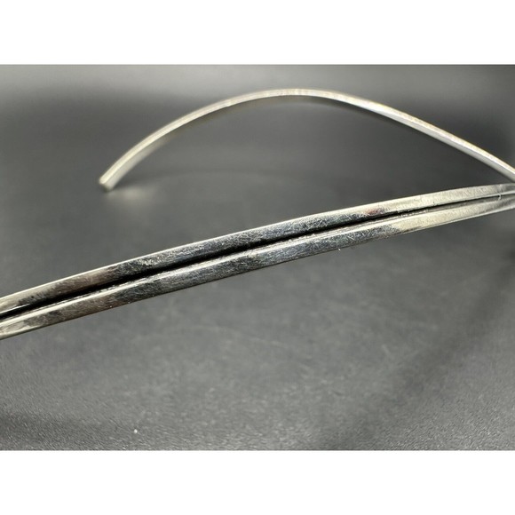 Vintage SIGNED MEXICO Stiff Choker 16" Twist Necklace Sterling Silver 925 32Gs - Picture 7 of 11